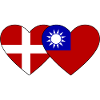 Denmark Taiwan Flag Heart