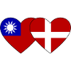 Taiwan Denmark Flag Heart