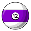 Billardkugel 12 violett Billard zwölf