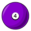 Billardkugel 4 violett Billard vier
