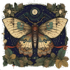 Mystical moth with magical herbarium