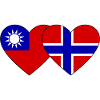 Taïwan Norvège Flag Heart