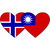 Norway Taiwan Flag Heart
