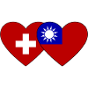 Switzerland Taiwan Flag Heart