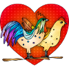 Hen and rooster