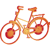 great orange glowing bike