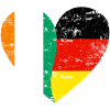 Côte d'Ivoire Germany Flag Heart