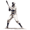 Baseball player with baseball bat