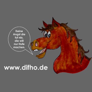 Sie will nur Hufe machen Helle Schrift