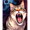 Impressionistic Funny Cat Screaming Impressionism