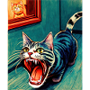 Impressionistic Funny Cat Screaming Impressionism