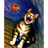 Impressionistic Funny Cat Screaming Impressionism