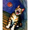 Impressionistic Funny Cat Screaming Impressionism