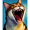 Impressionistic Funny Cat Screaming Impressionism