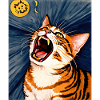 Impressionistic Funny Cat Screaming Impressionism