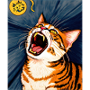 Impressionistic Funny Cat Screaming Impressionism