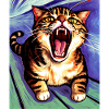 Impressionistic Funny Cat Screaming Impressionism