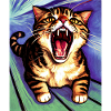 Impressionistic Funny Cat Screaming Impressionism