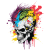 Rainbow Zombie Skull