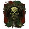 Rastafari Zombie Skull