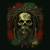 Rastafari Zombie Skull