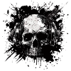 Zombie skull Disc Jockey