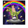 Kitty Rainbow Laser Eye T Rex Riding Space Cat