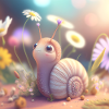 Escargot aux fleurs