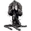 Praying hands with rosary