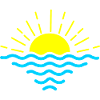 Sunset blue waves