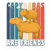 Capybaras are friends retro