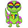 Dino Rainbow Heart Dinosaur Girl