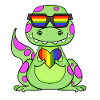 Dino Rainbow Heart