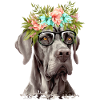 Great Dane with flowers