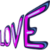 LOVE inscription in pink