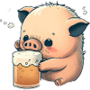 Sweet pig drinks BIer
