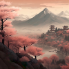 Japanska körsbärsblommor Sakura japansk konst