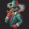 Rauchende Ente [Pixelkunst]