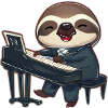 Faultier am Klavier