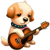 Dog with guitar