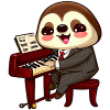 Sloth at the piano