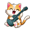 Cat with guitar