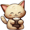 Coffee-drinking cat