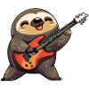 Guitar-playing sloth