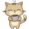 Coffee drinking cat