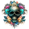 Skull with flowers