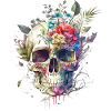 Skull with flowers
