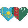 Kazakhstan Turkmenistan Flag Heart