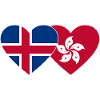 Iceland Hong Kong Flag Heart