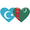 Uighurs Turkmenistan Flag Heart